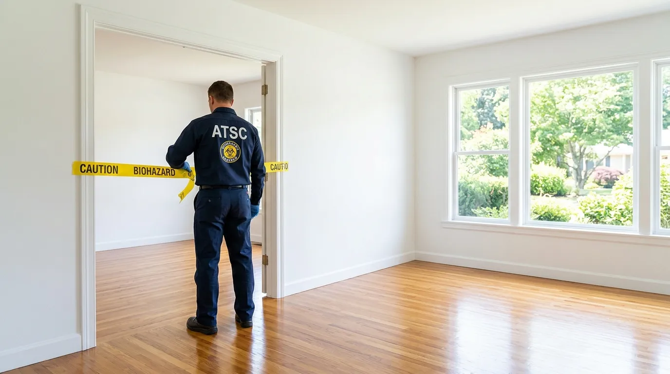 Certified biohazard cleanup crew performing Trauma Scene Cleanup in Rosslyn